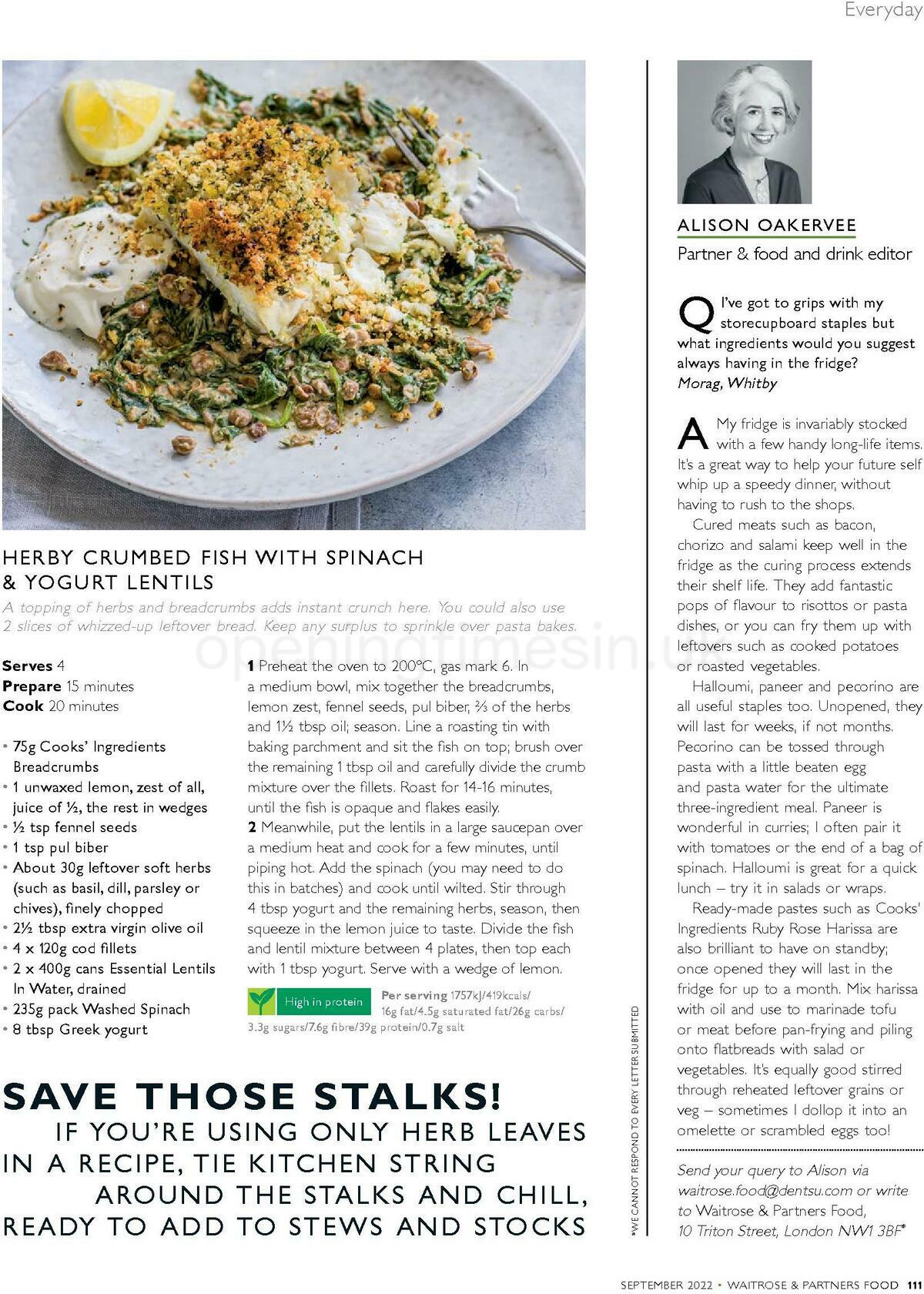 Waitrose Food Magazine September Offers from 1 September