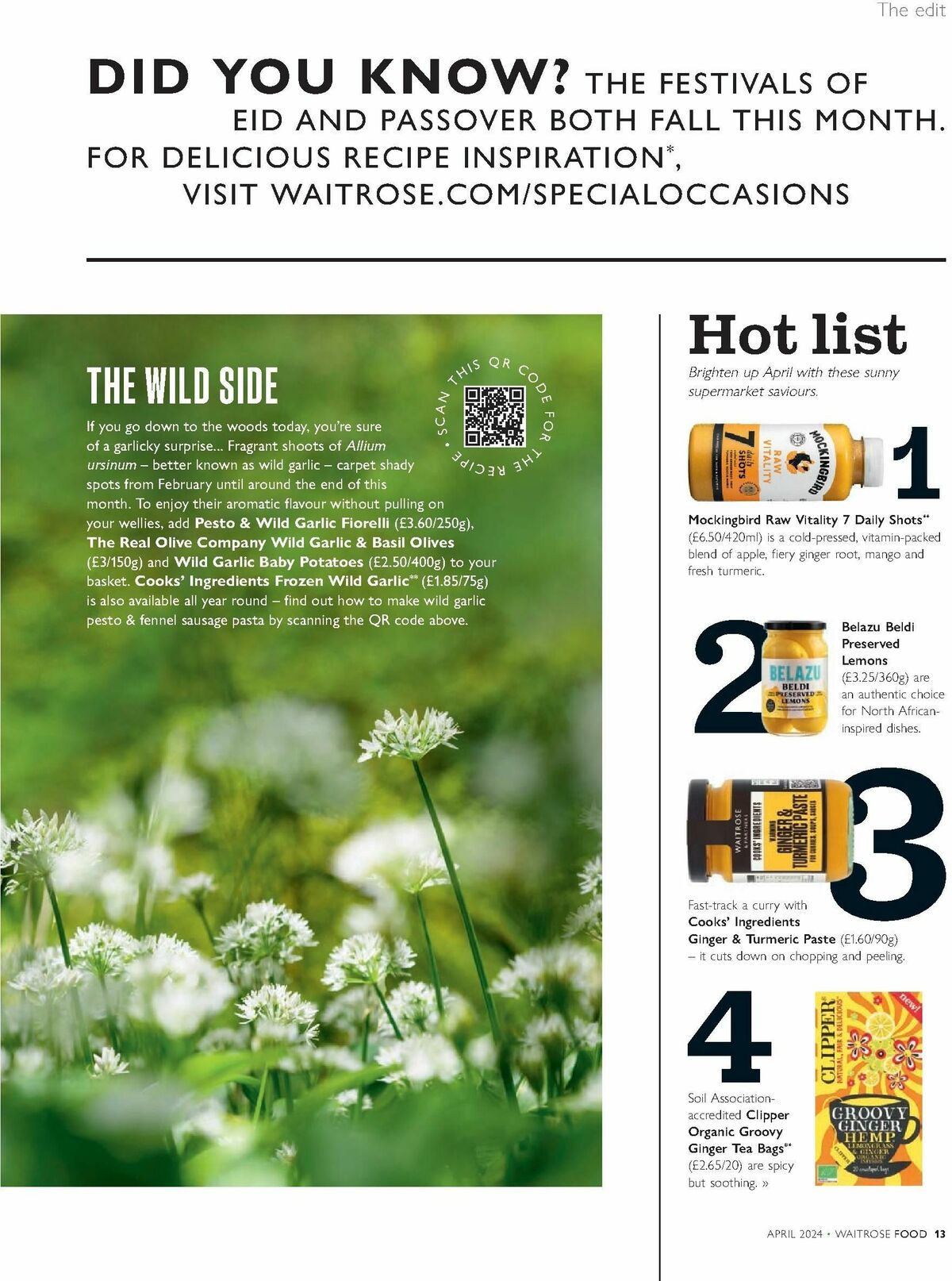 Waitrose Food Magazine April Offers from 1 April