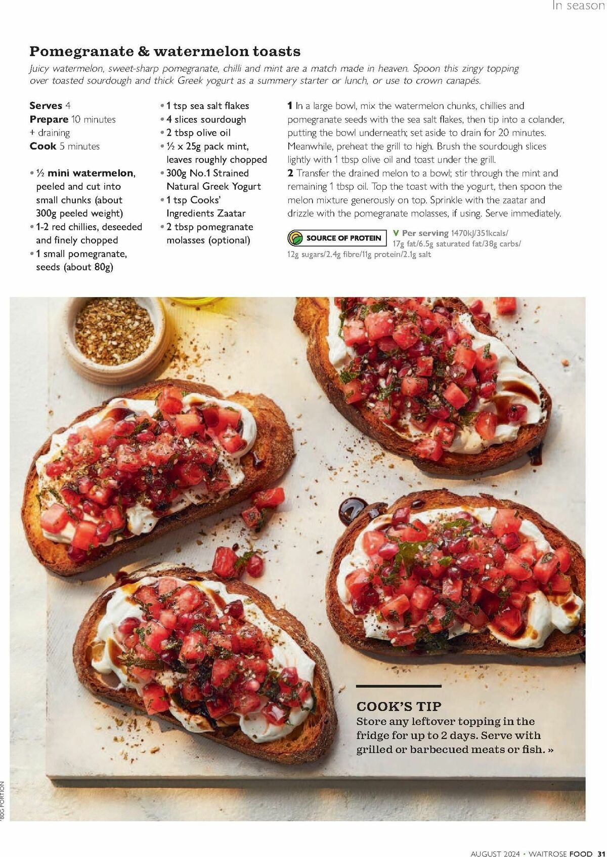 Waitrose Food Magazine August Offers from 1 August