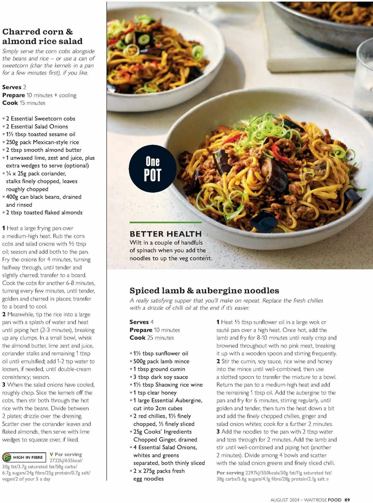 Waitrose Food Magazine August Offers from 1 August