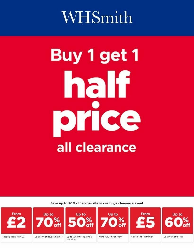 WHSmith Offers from 27 August