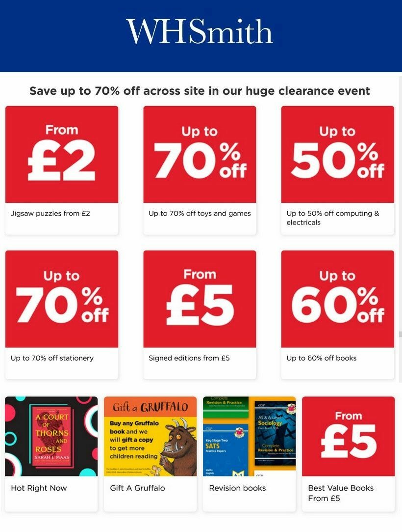 WHSmith Offers from 3 September