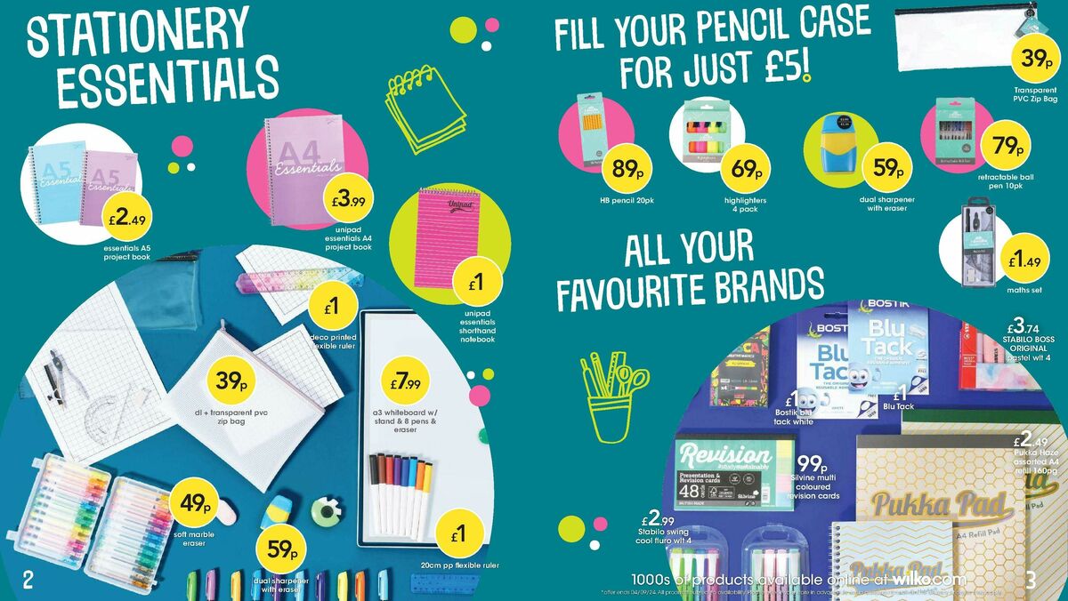 Wilko Back to School Offers from 23 August