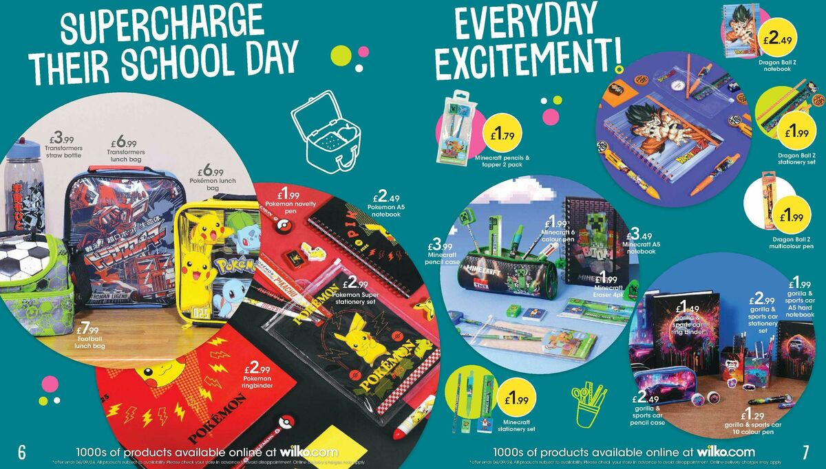 Wilko Back to School Offers from 23 August