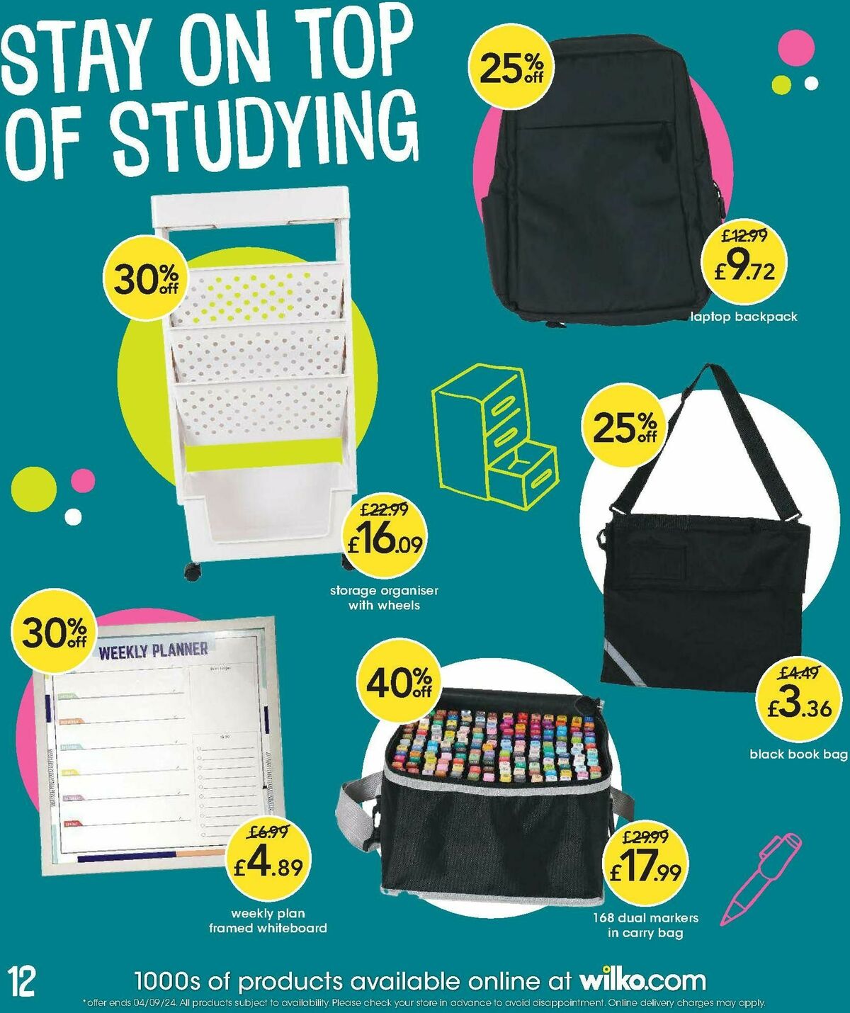 Wilko Back to School Offers from 23 August