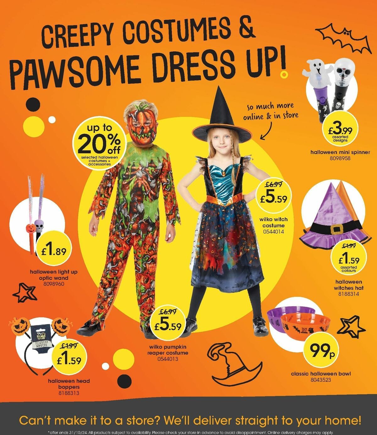 Wilko Halloween Offers from 1 October