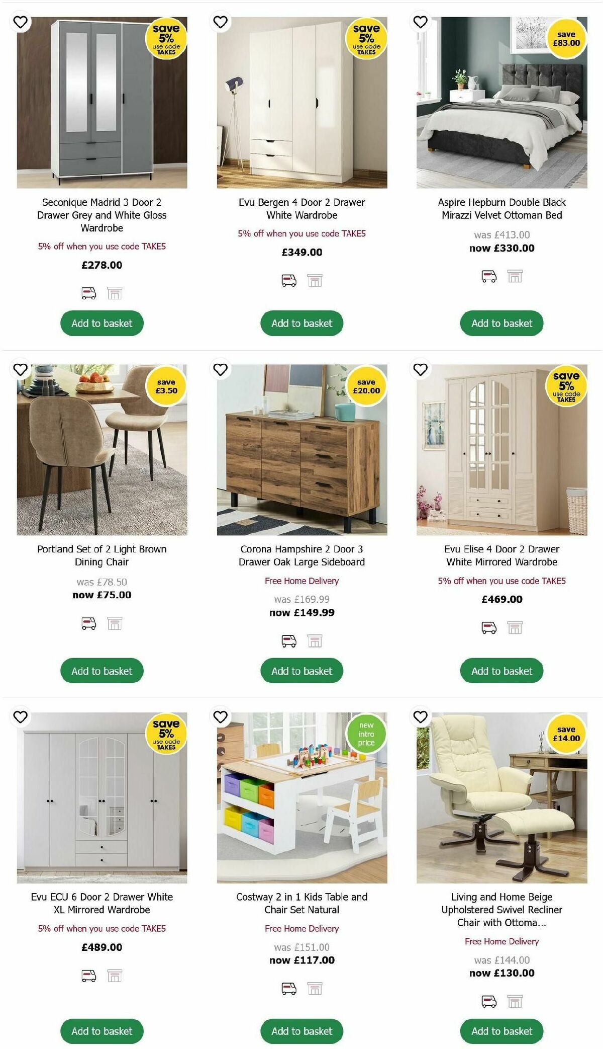 Wilko Furniture Offers Offers from 15 October