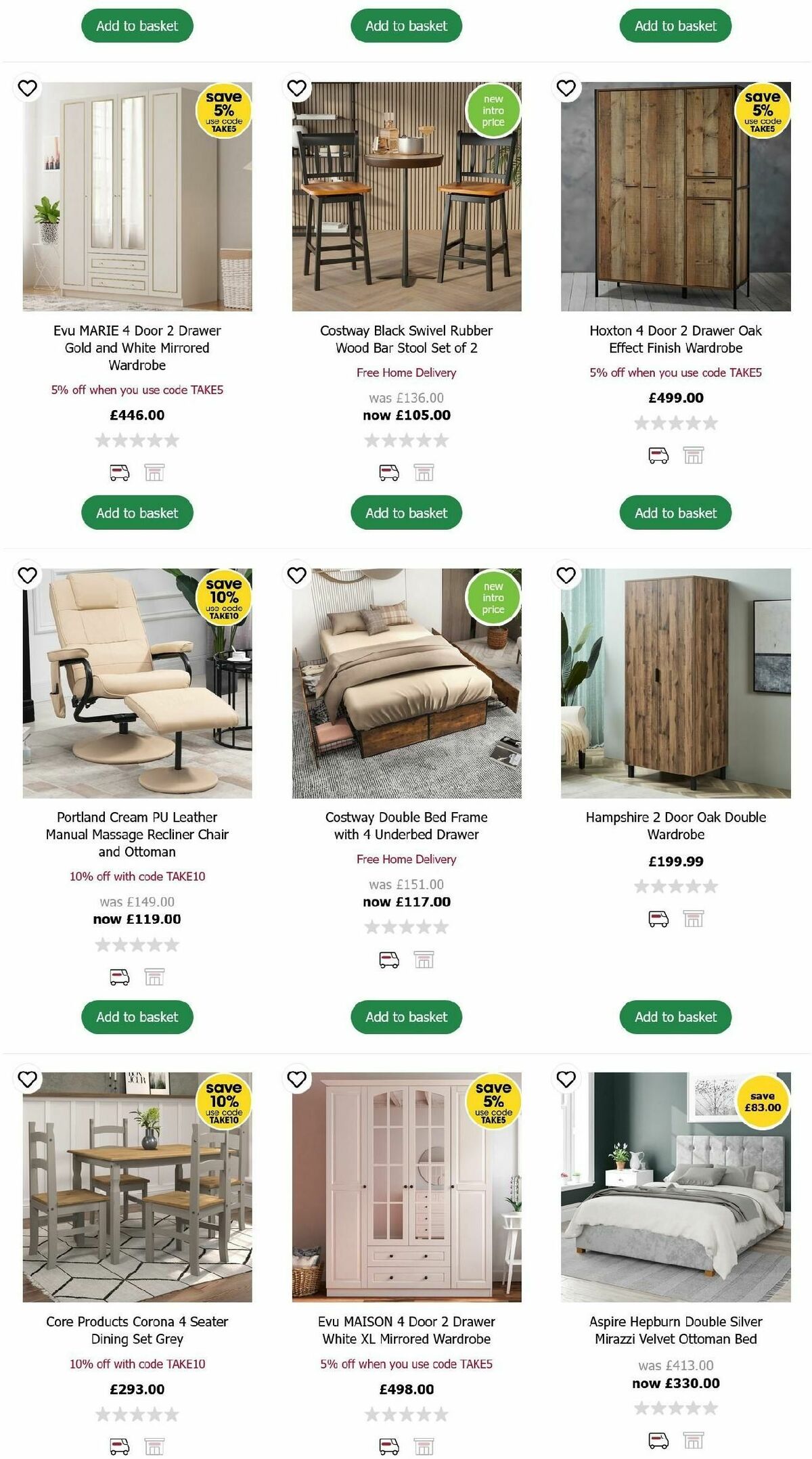 Wilko Furniture Offers Offers from 15 October