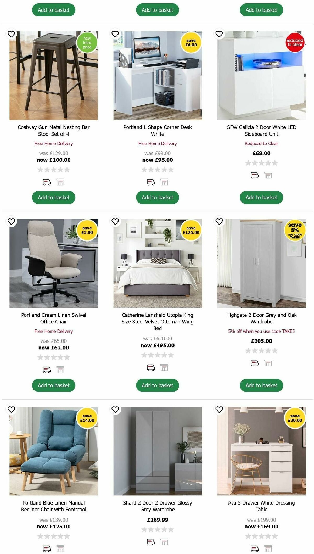 Wilko Furniture Offers Offers from 15 October