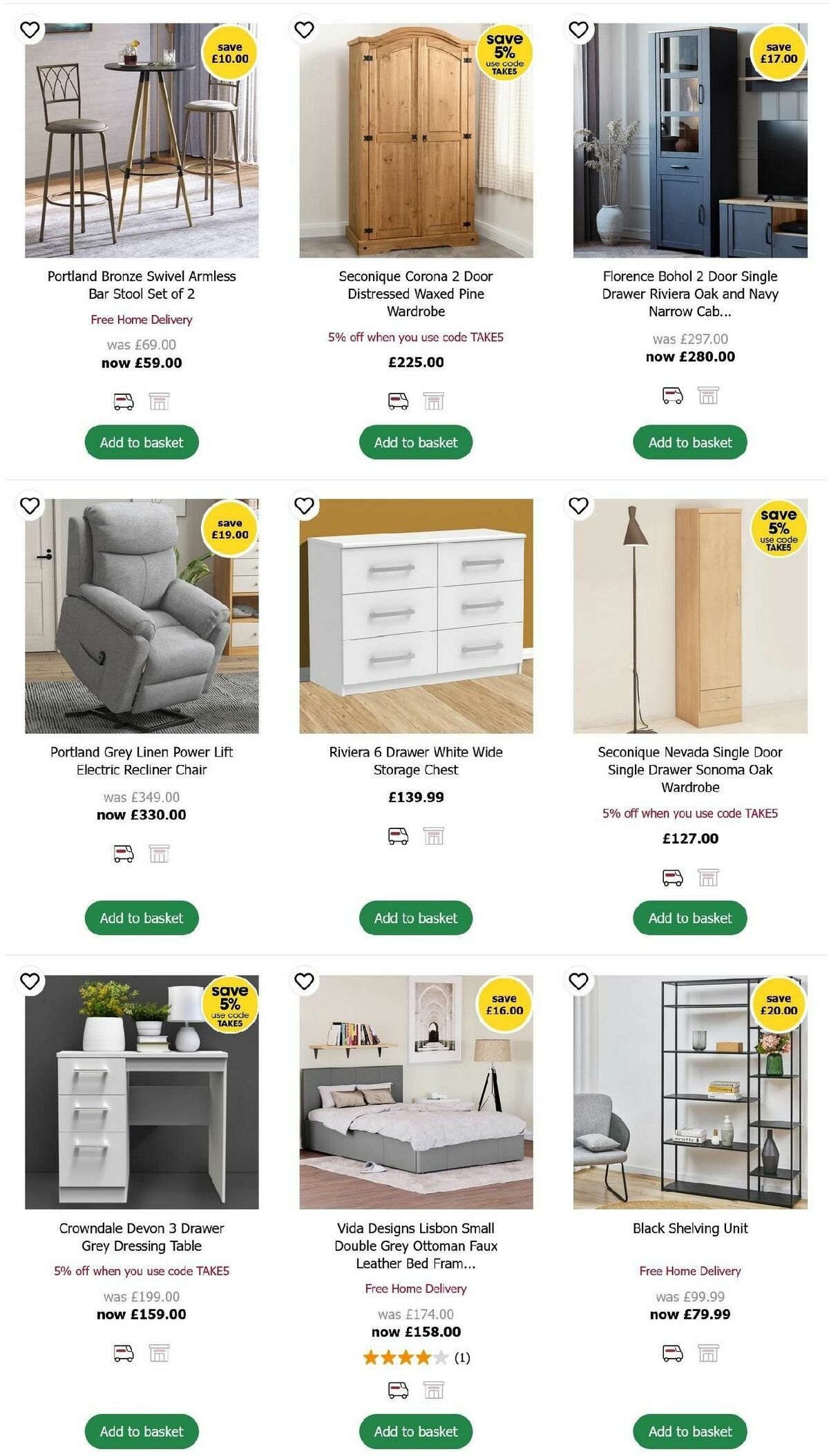 Wilko Furniture Offers Offers from 15 October