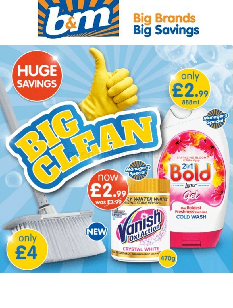 B&M Big Clean Newsletter & Special Buys From 11 September