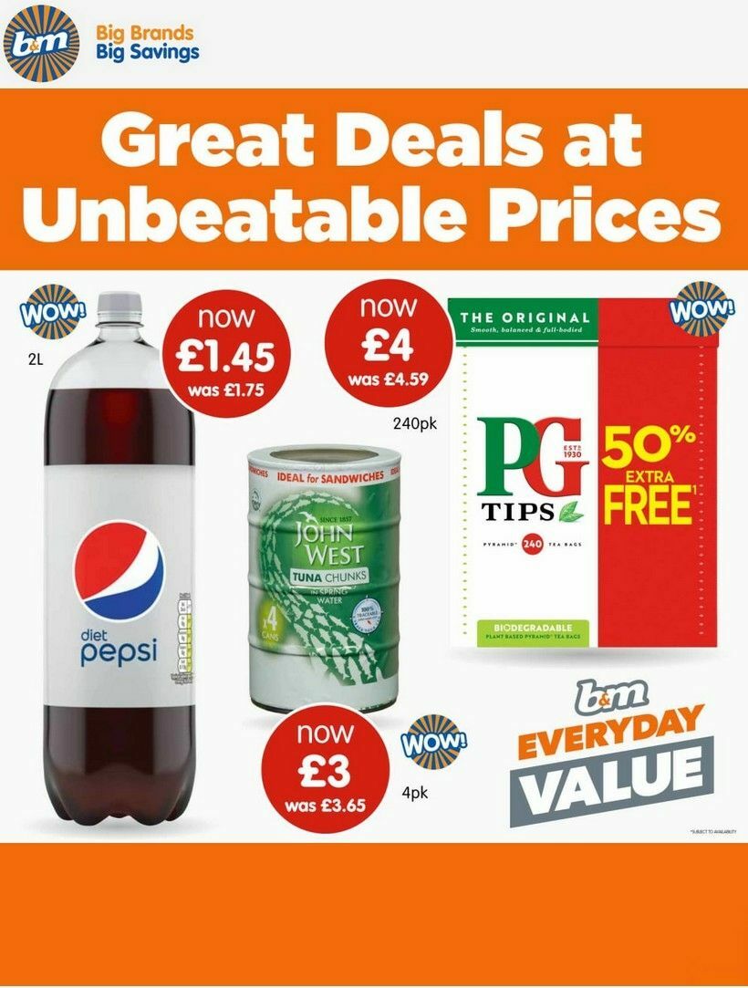 B&M WOW Deals Newsletter & Special Buys From 8 August