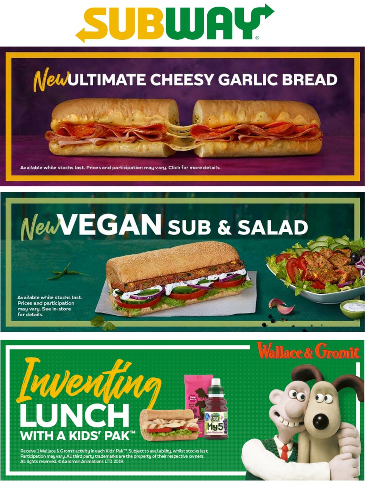 SUBWAY Menu Offers & Menu from 1 April