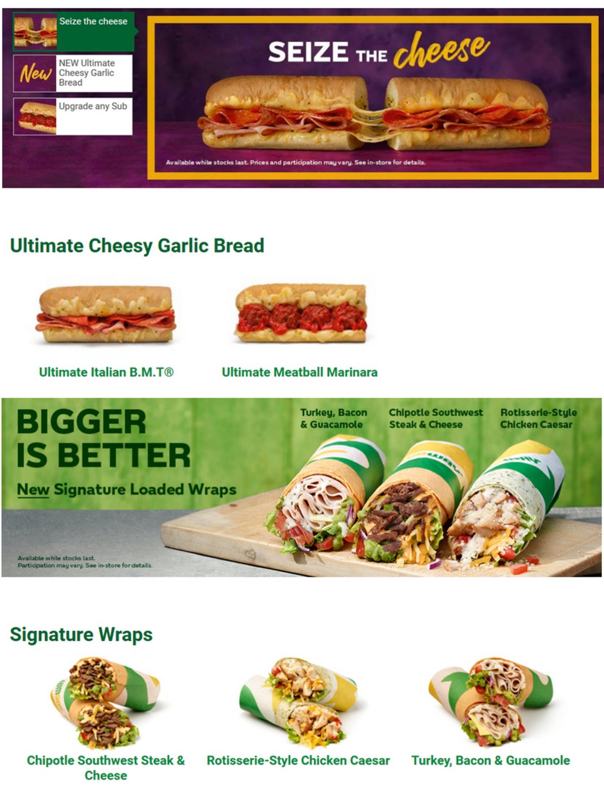 SUBWAY Menu Offers & Menu from 1 April Page 2